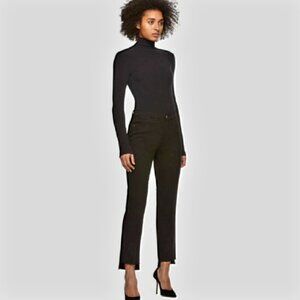 NWT Frame Le High Rise Straight Stagger Hem 32 x 26 Black Ankle Crop Jeans